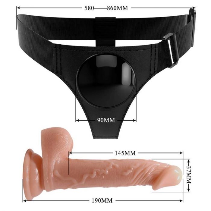 PRETTY LOVE - SLIP HARNAIS HARNAIS UNIVERSEL AVEC GODE KEVIN 19 CM NATUREL – Image 4