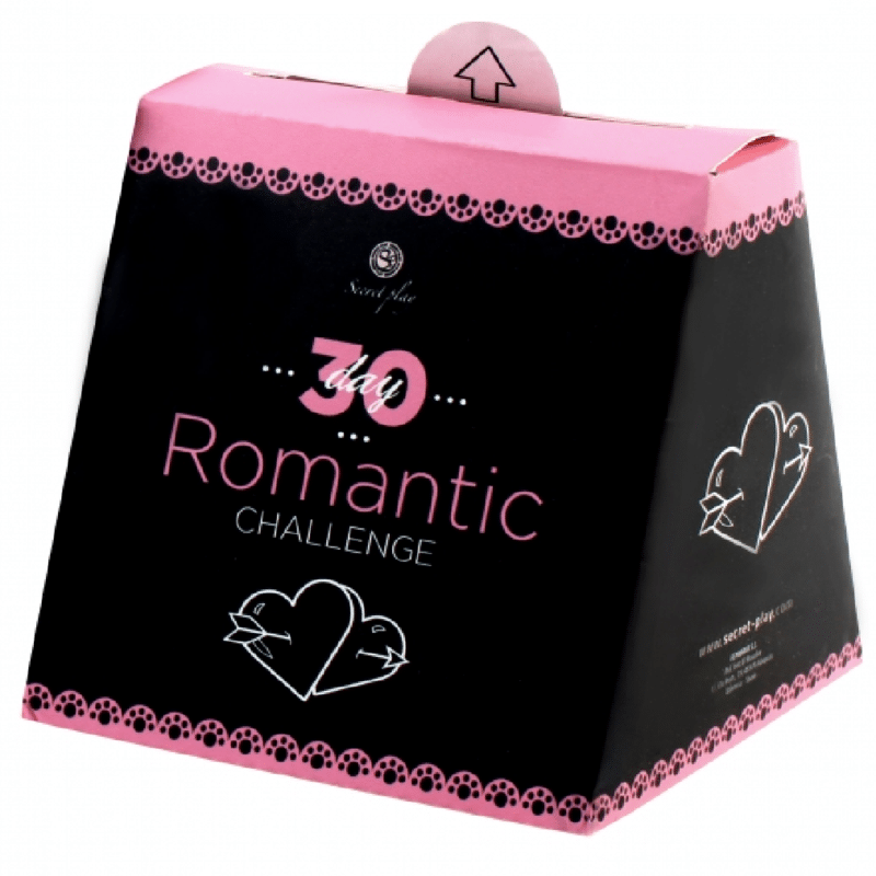 Calendrier 30 jours romantic, dans un carton noir et rose. Un cadeau coquin à s'offrir en couple