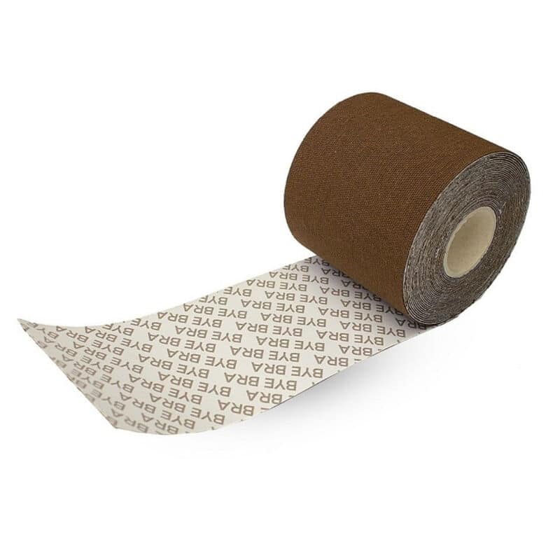 BYE-BRA – BODY TAPE 5 M X 6,5 CM + 3 PAIRES DE CACHE-MATIN MARRON