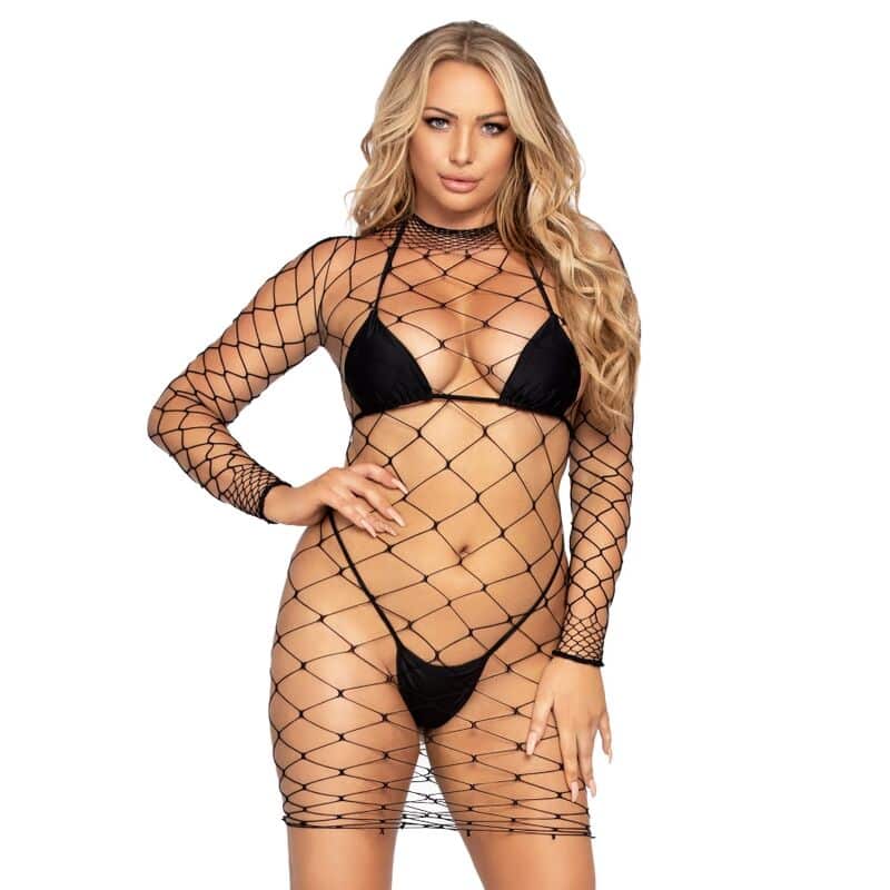 LEG AVENUE – FENCE NET MINI ROBE TAILLE UNIQUE