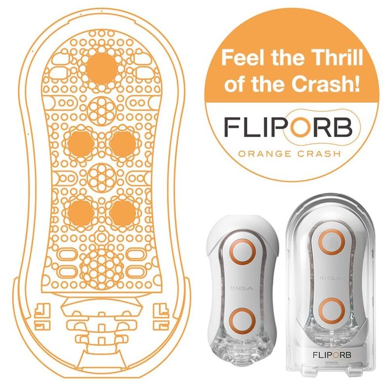 TENGA – MASTURBATEUR FLIP ORB STRONG CRASH BLANC ET ORANGE