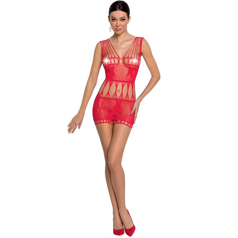 PASSION – FEMME BS090 BODYSTOCKING ROUGE TAILLE UNIQUE