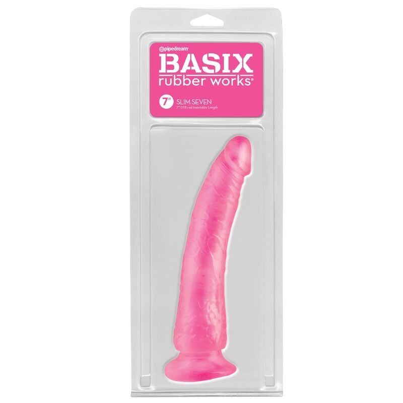 BASIX – JELLY PÉNIS SLIM 19 CM ROSE