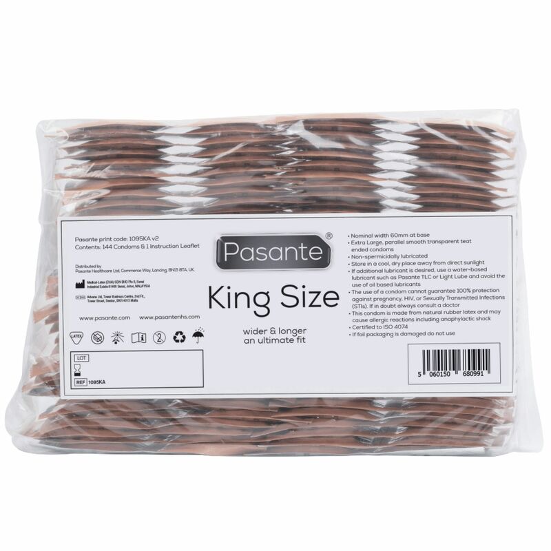 PASANTE – PRÉSERVATIFS KING SIZE SAC 144 UNITÉS