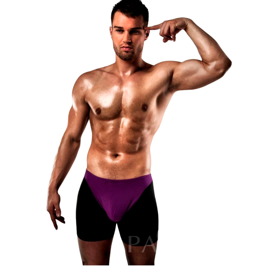 PASSION – BOXER 009 LILAS/NOIR LINGERIE ÉROTIQUE S/M