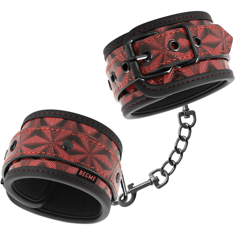 BEGME – MENOTTES PREMIUM ÉDITION ROUGE AVEC DOUBLURE EN NÉOPRÈNE