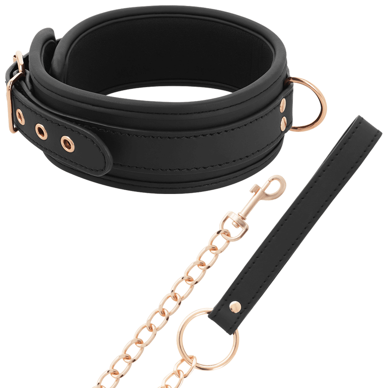 COQUETTE CHIC DESIRE – COLLIER FANTAISIE EN CUIR VÉGAN AVEC BRACELET ET DOUBLURE EN NÉOPRÈNE