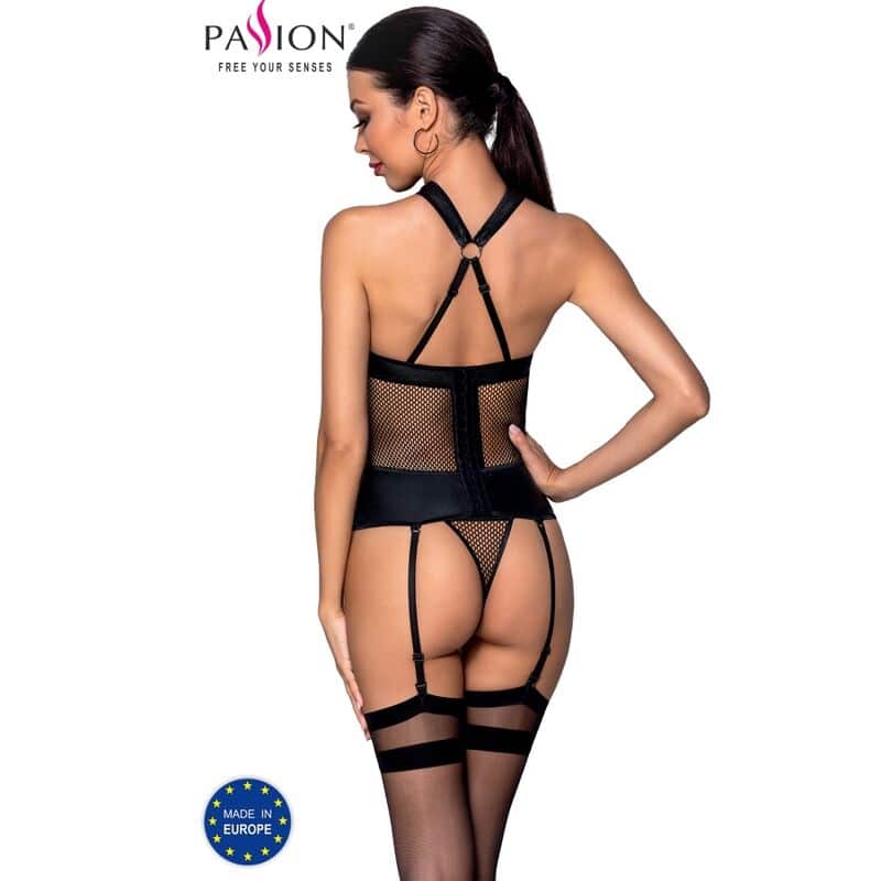 PASSION – AMANDA CORSET EN CUIR ÉCOLOGIQUE S/M