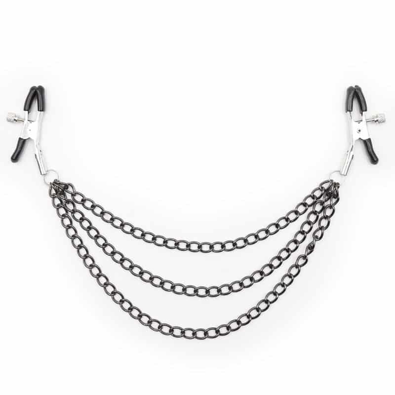 OHMAMA FETISH – Pinces à tétons AVEC CHAÎNES NOIRES