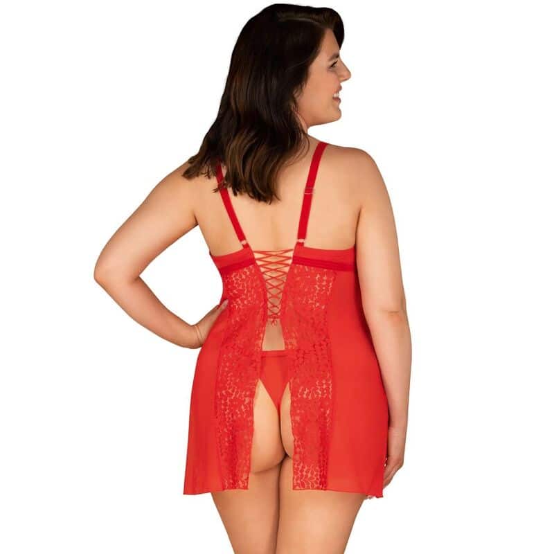 OBSESSIVE – CHEMISE ET TANGA BLOSSMINA 4XL/5XL
