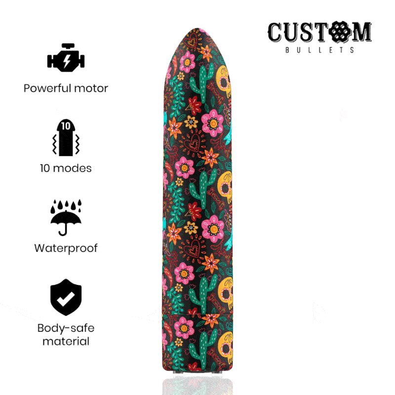 CUSTOM BULLETS – BULLETS PERSONNALISÉS RECHARGEABLE FLORAL 10 INTENSITIES