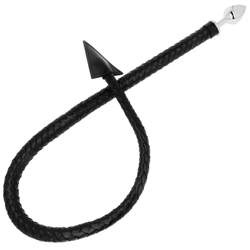 OHMAMA FETISH DEVIL »S TAIL CUIR  MÉTAL PLUG ANAL 7 CM