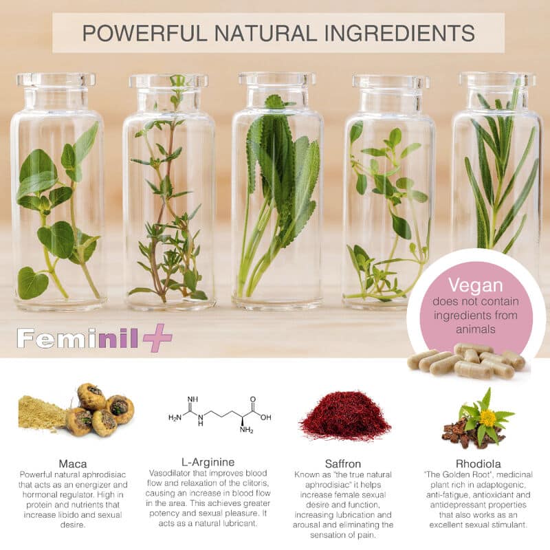 500 COSMETICS – FEMINIL+ AMÉLIORATION DE LA LIBIDO SEXUELLE FÉMININE – 30 CAPSULES