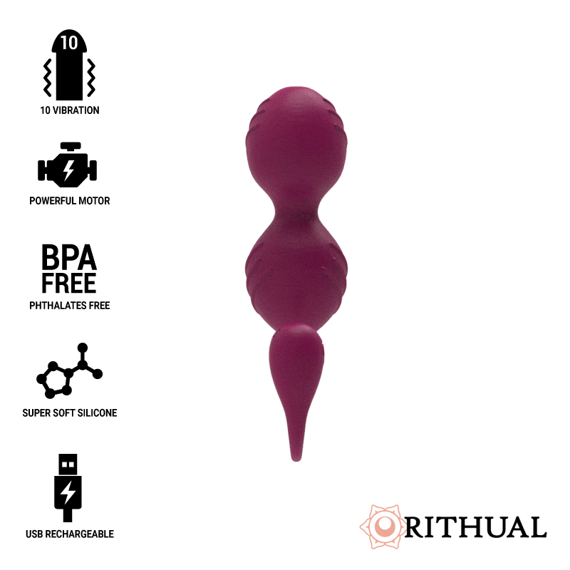 RITHUAL – BALLES DE KEGEL VIBRANTES RECHARGEABLES NISHA ORCHIDÉE