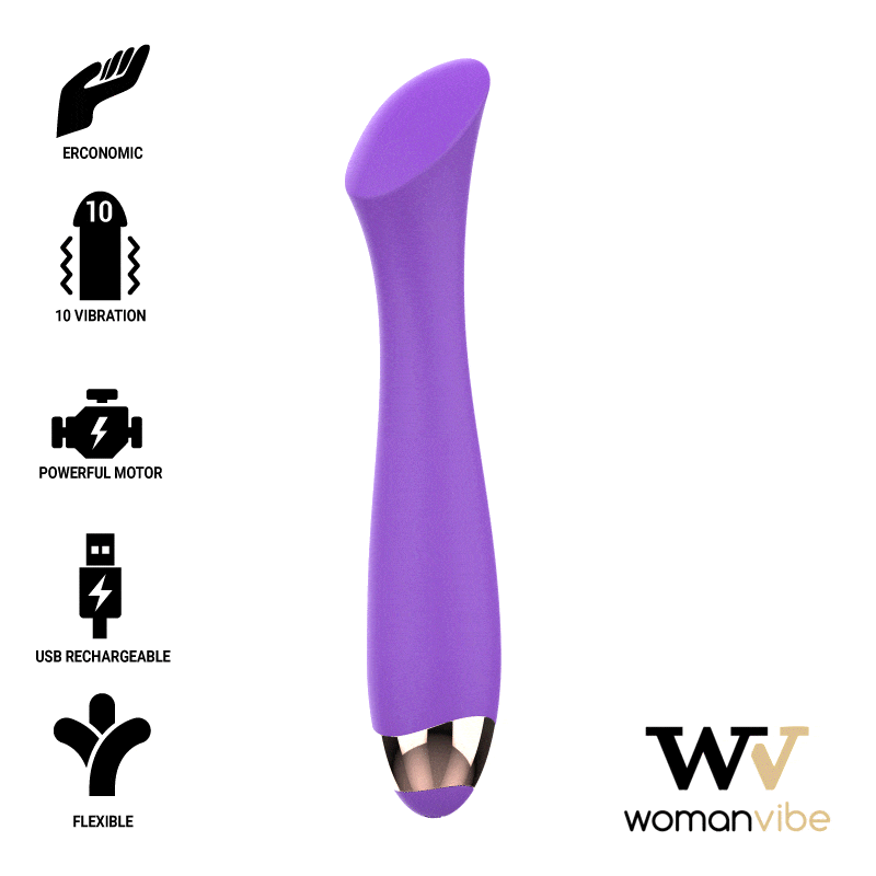 WOMANVIBE – VIBRATEUR RECHARGEABLE EN SILICONE MANDY POINT « K »