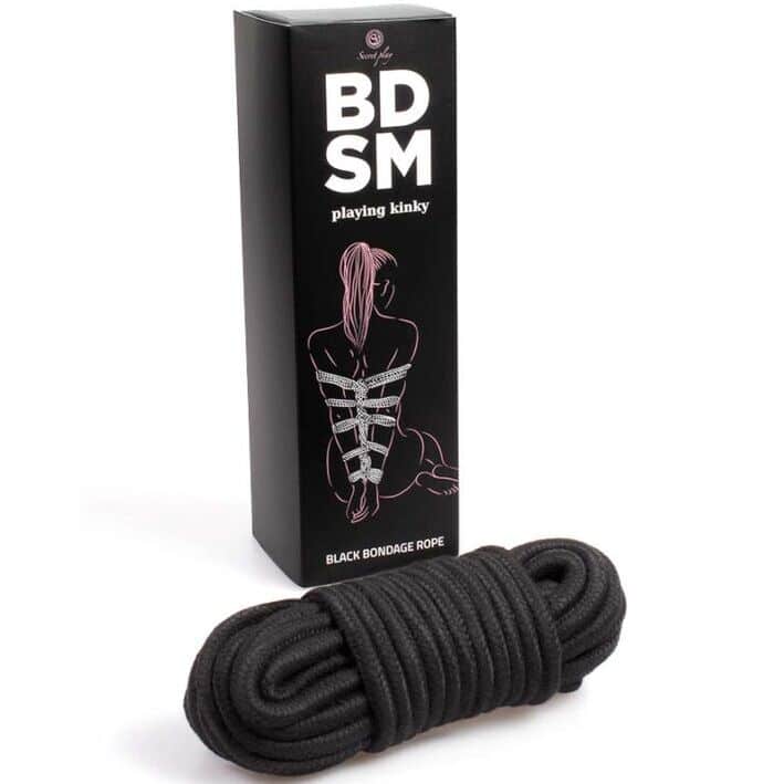 SECRETPLAY – CORDE DE BONDAGE NOIRE  COLLECTION BDSM