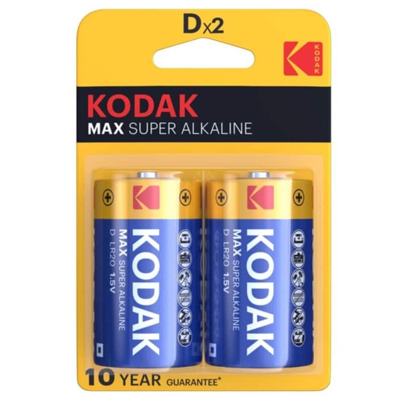KODAK – PILE ALCALINE MAX D LR20 2 UNITÉ