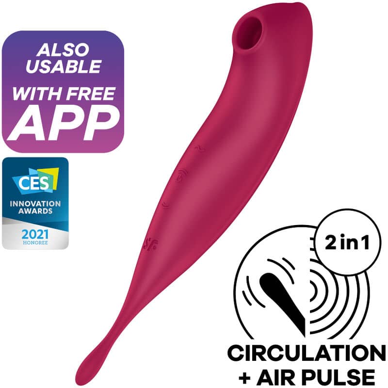 SATISFYER TWIRLING PRO+ AIR PULSE STIMULATOR  VIBRATOR APP – VERT
