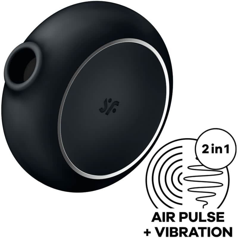 SATISFYER  PRO TO GO 3 DOUBLE AIR PULSE STIMULATOR  VIBRATOR – BLACK