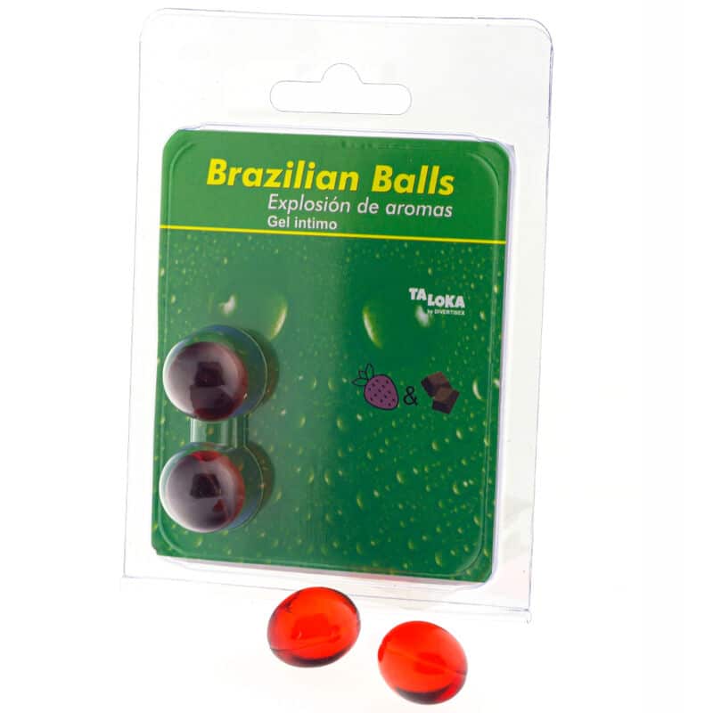 TALOKA – 2 BOULES BRÉSILIENNES GEL INTIME FRAISE  CHOCOLAT
