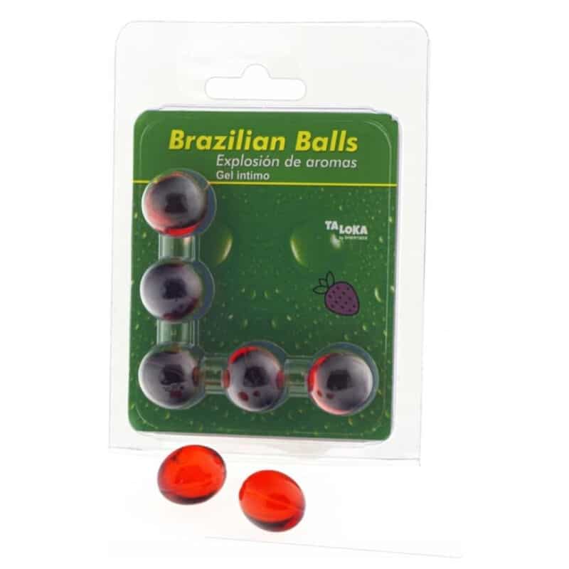 TALOKA – 5 BOULES BRÉSILIENNES GEL INTIME FRAISE
