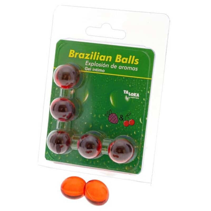 TALOKA – 5 BOULES BRÉSILIENNES GEL INTIME FRAISE  CERISE