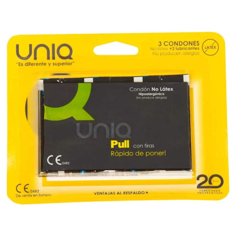 UNIQ – PULL PRESERVATIFS SANS LATEX AVEC BANDES 3 UNITES