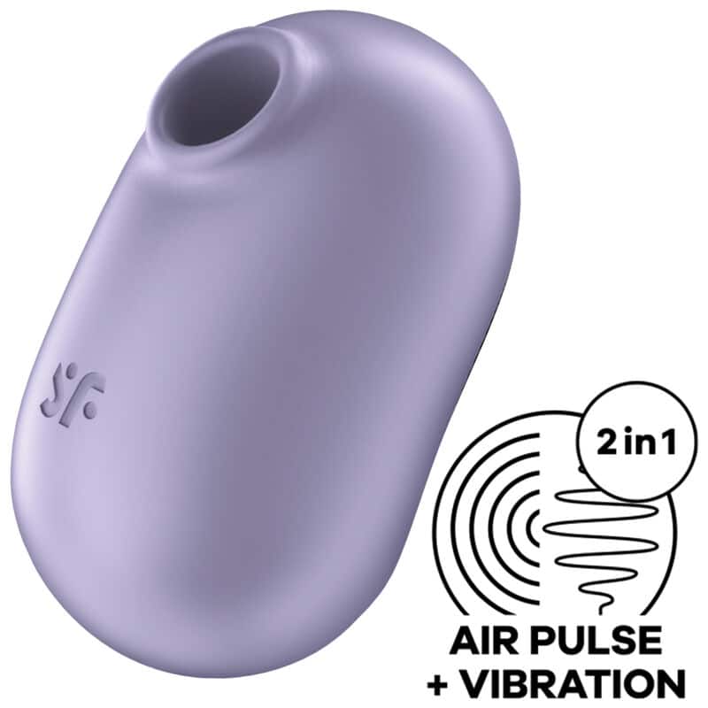 SATISFYER – STIMULATEUR ET VIBRATEUR DOUBLE AIR PULSE PRO TO GO 2 VIOLET