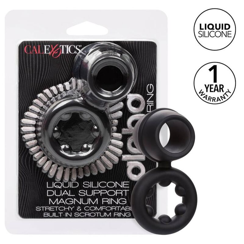 CALIFORNIA EXOTICS – BAGUE ALPHA DUAL MAGNUM NOIR