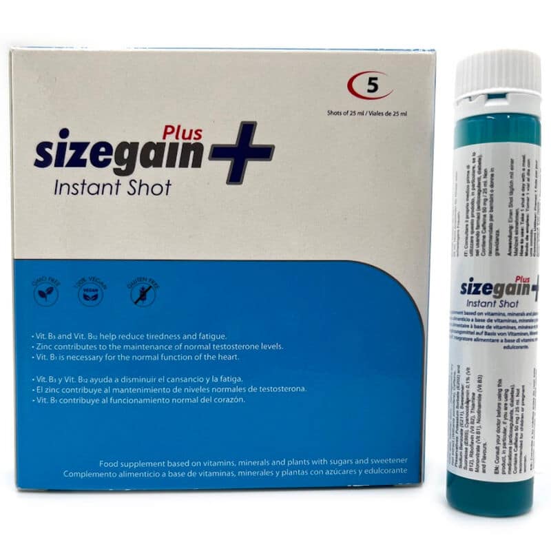 500 COSMETICS – SIZEGAIN PLUS INSTANT SHOT MALE ENERGIZER 5 UNITS