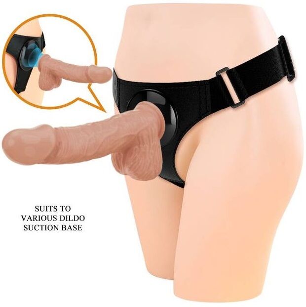 PRETTY LOVE – SLIP HARNAIS HARNAIS UNIVERSEL AVEC GODE JERRY 21,8 CM NATUREL