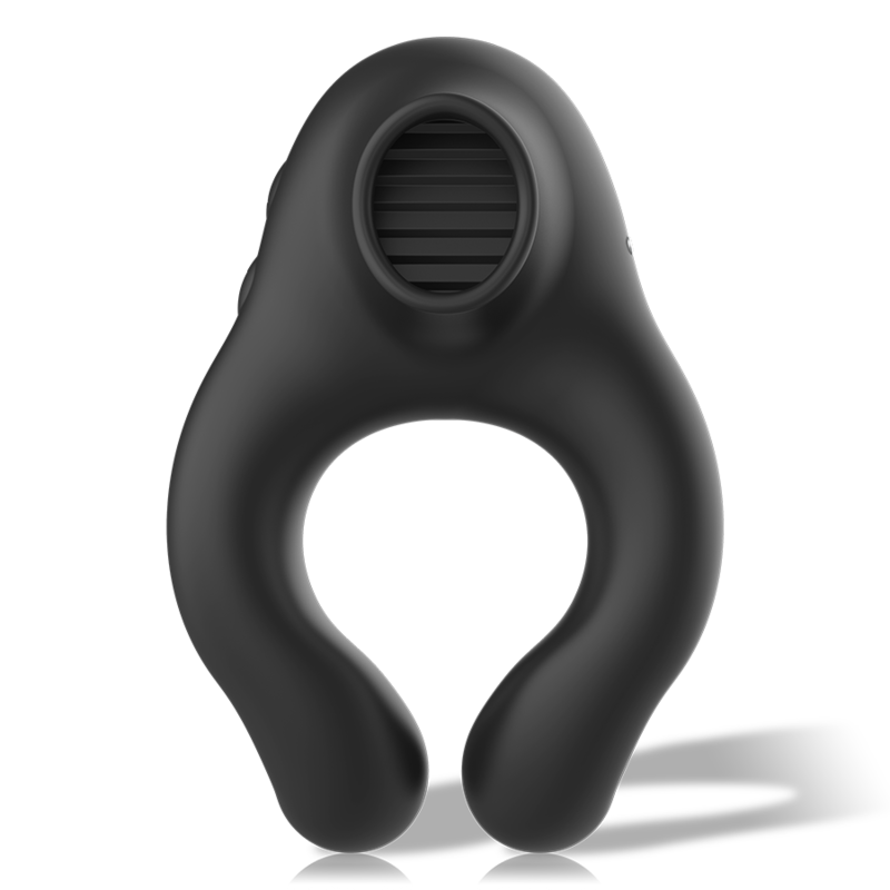 BLACKSILVER – ANNEAU VIBRATEUR EN SILICONE 3 MOTEURS RECHARGEABLE NOIR