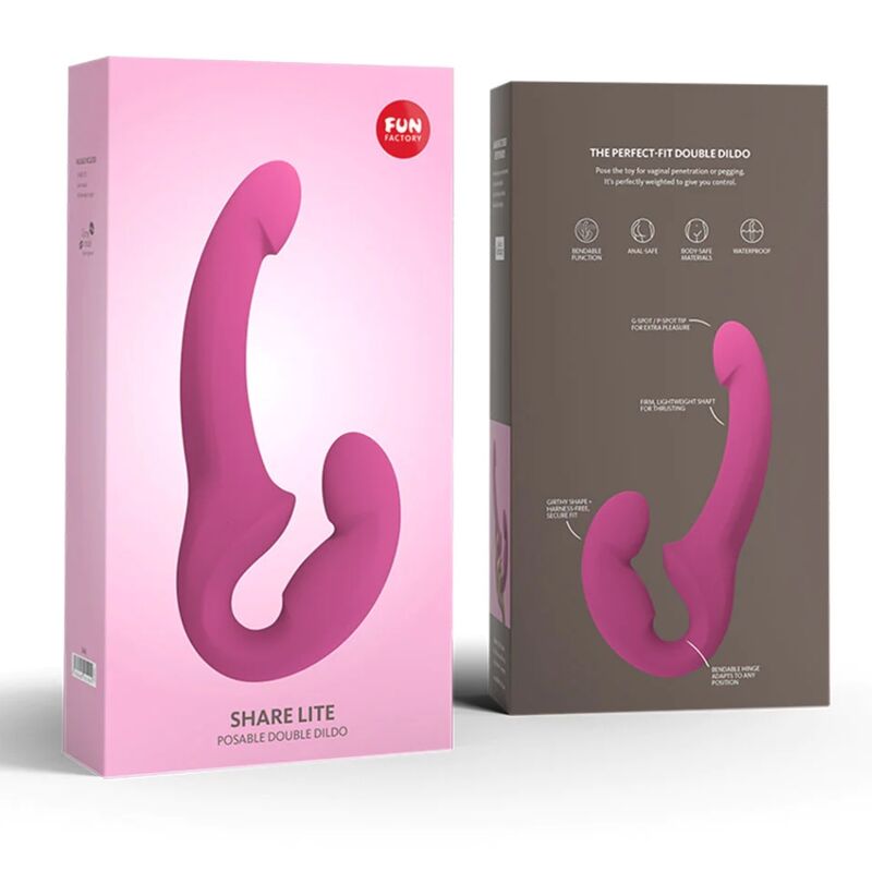 FUN FACTORY – PARTAGER LITE DOUBLE DILDO BLACKBERRY
