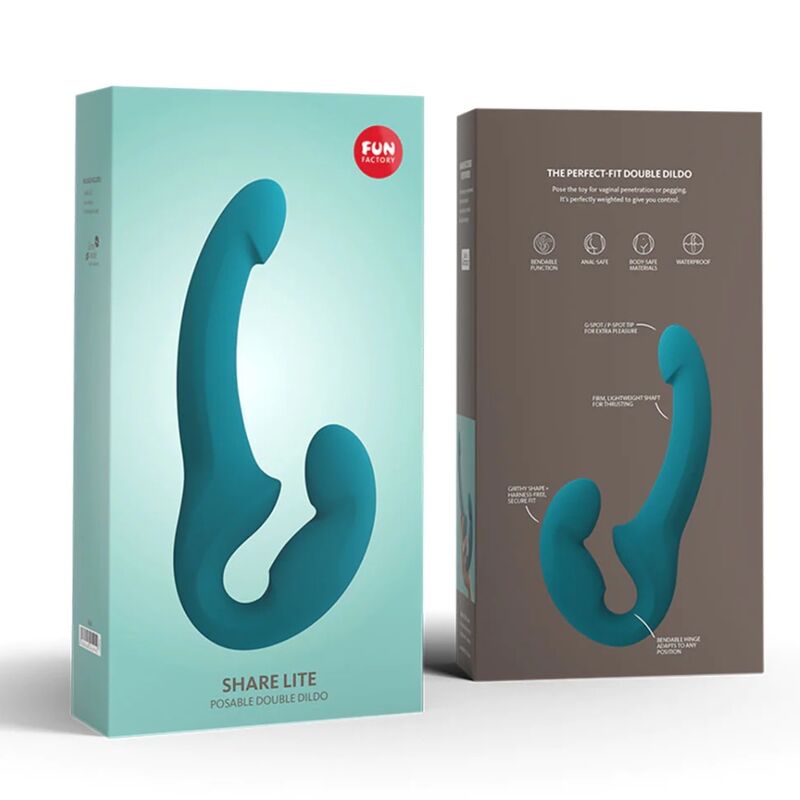 FUN FACTORY – SHARE LITE DOUBLE DILDO BLEU MER PROFONDE