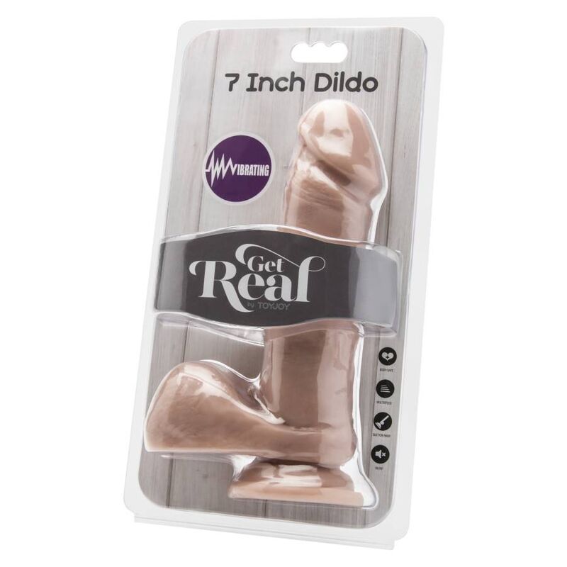 GET REAL – GODE 18 CM AVEC BILLES VIBRATEUR SKIN