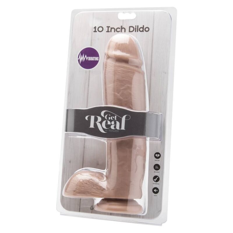 GET REAL – GODE 25,5 CM AVEC BILLES VIBRATEUR SKIN