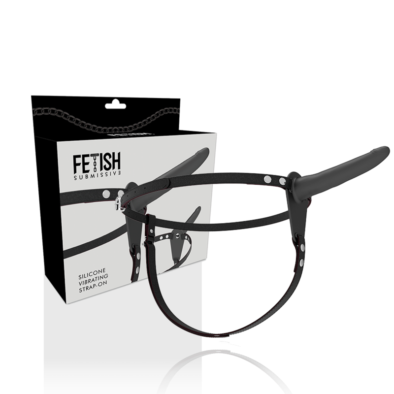 HARNAIS SOUMIS FETISH – VIBRATEUR EN SILICONE NOIR 15 CM