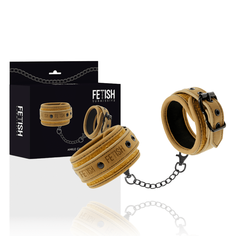 FETISH SUBMISSIVE ORIGEN – CHEVILLES EN CUIR VÉGAN AVEC DOUBLURE EN NÉOPRÈNE
