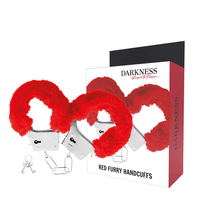 DARKNESS – MENOTTES EN MÉTAL DOUBLÉES ROUGES