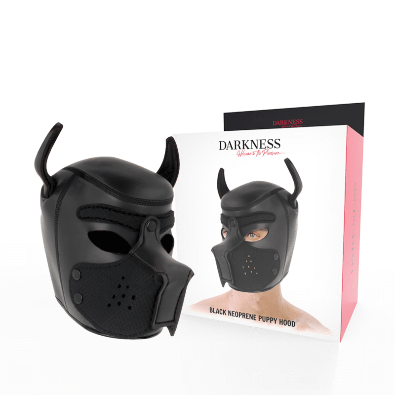 DARKNESS – MASQUE POUR CHIEN EN NÉOPRÈNE AVEC MUSEAU AMOVIBLE L