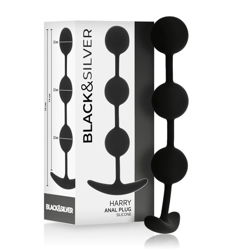 BLACKSILVER – CHAPELET ANAL HARRY 3 SPHÈRES EN SILICONE 14 CM