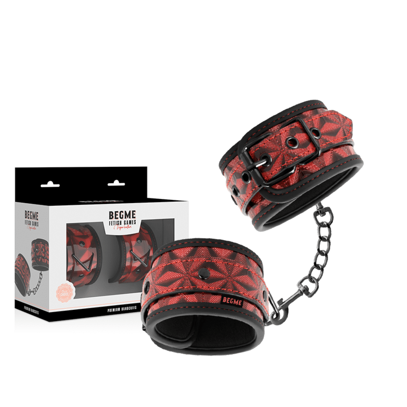 BEGME – MENOTTES PREMIUM ÉDITION ROUGE AVEC DOUBLURE EN NÉOPRÈNE
