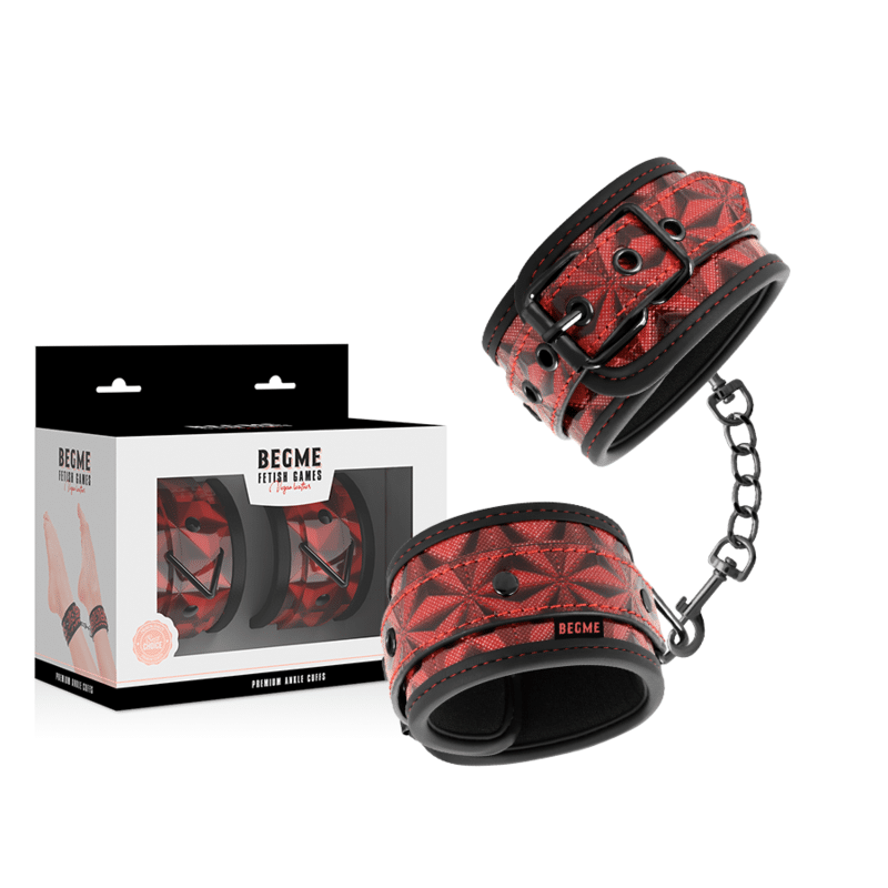BEGME – CHEVILLES PREMIUM ÉDITION ROUGE AVEC DOUBLURE EN NÉOPRÈNE