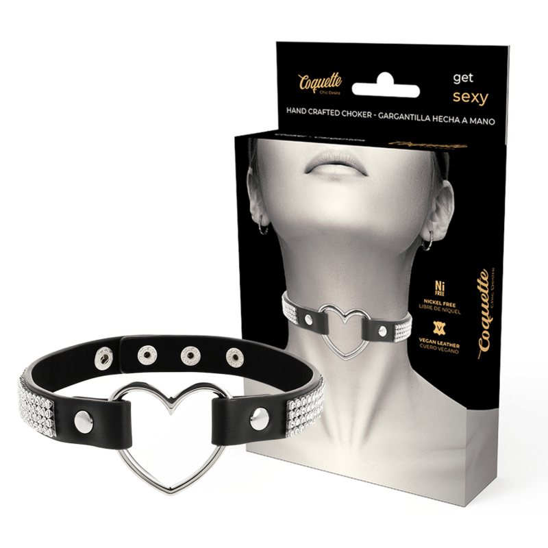 COQUETTE – CHIC DESIRE RAS DE COU EN CUIR VEGAN AVEC COEUR