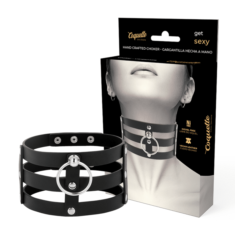 COQUETTE – CHIC DESIRE RAS DE COU EN CUIR VÉGAN STYLE FÉTICHE