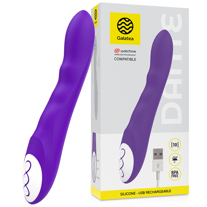 GALATEA – VIBRATEUR DANTE LILAS COMPATIBLE AVEC LA TECHNOLOGIE SANS FIL WATCHME
