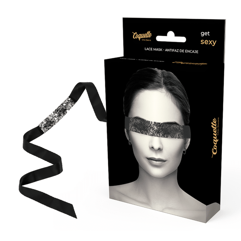 COQUETTE CHIC DESIRE – MASQUE EN DENTELLE NOIRE AVEC RUBAN