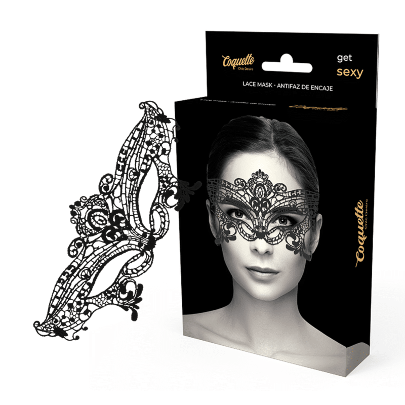 COQUETTE CHIC DESIRE – MASQUE LARGE EN DENTELLE NOIRE
