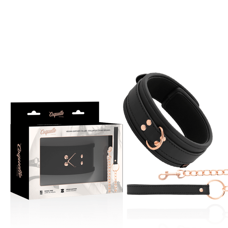 COQUETTE CHIC DESIRE – COLLIER FANTAISIE EN CUIR VÉGAN AVEC BRACELET ET DOUBLURE EN NÉOPRÈNE