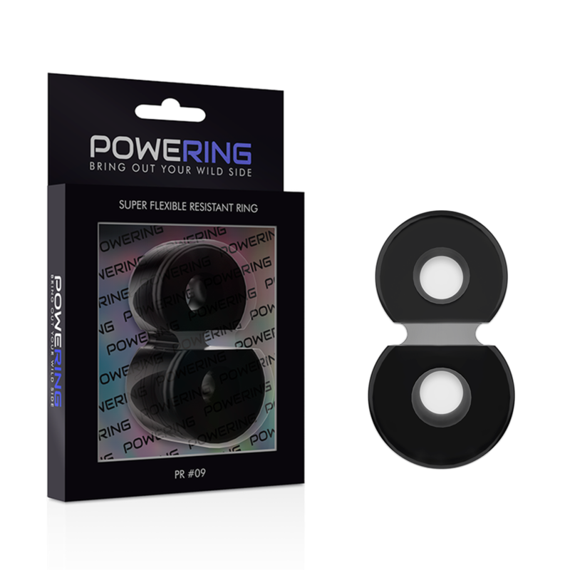 POWERING – ANNEAU PÉNIS DOUBLE SUPER FLEXIBLE ET RÉSISTANT PR09 NOIR